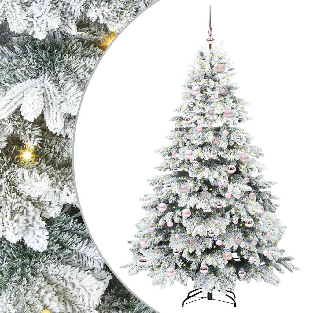 Artificial Christmas Tree with 300 LEDs White 180 cm PE and PVC
