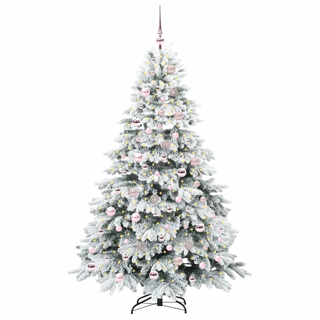 Artificial Christmas Tree with 300 LEDs White 180 cm PE and PVC