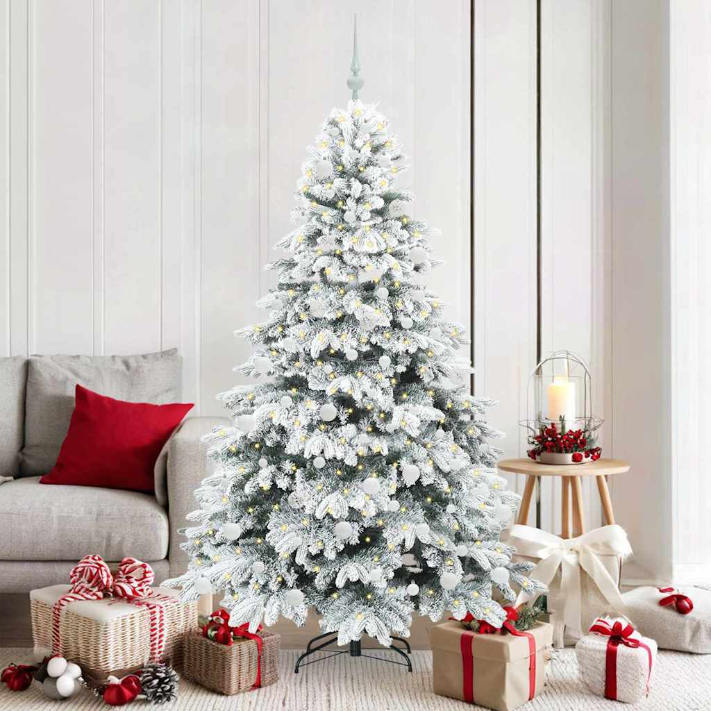 Artificial Christmas Tree with 300 LEDs White 180 cm PE and PVC