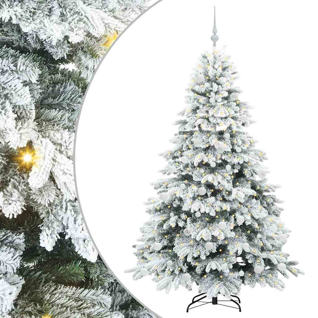 Artificial Christmas Tree with 300 LEDs White 180 cm PE and PVC