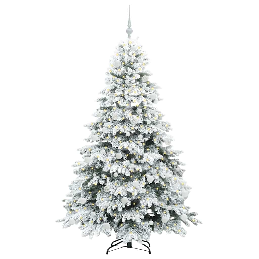 Artificial Christmas Tree with 300 LEDs White 180 cm PE and PVC