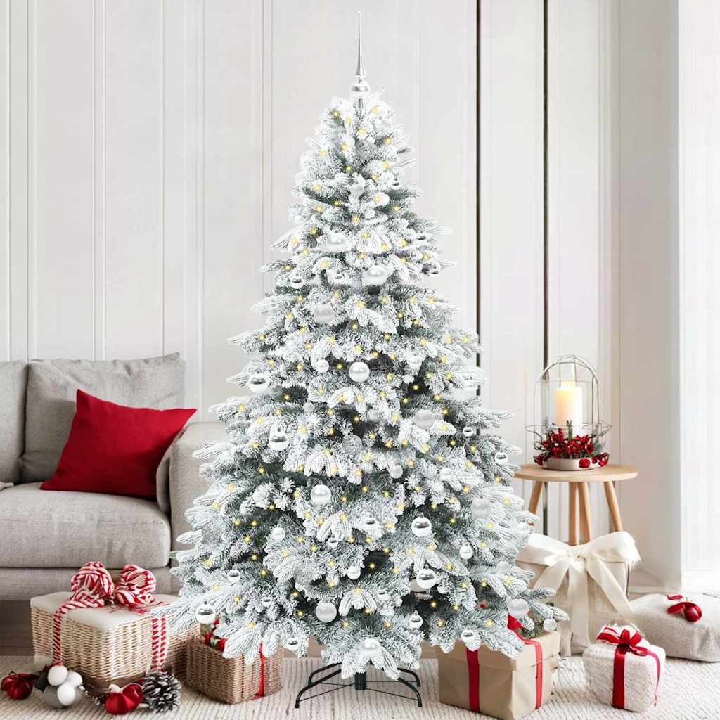 Artificial Christmas Tree with 300 LEDs White 180 cm PE and PVC