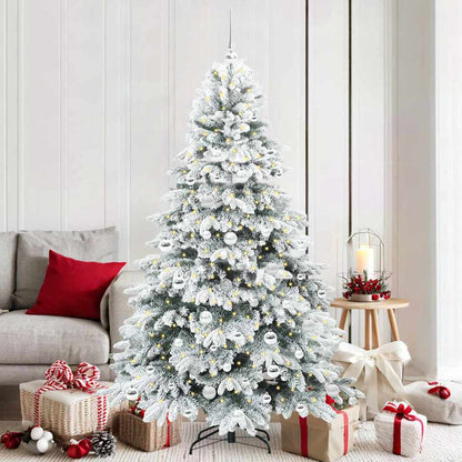 Artificial Christmas Tree with 300 LEDs White 180 cm PE and PVC