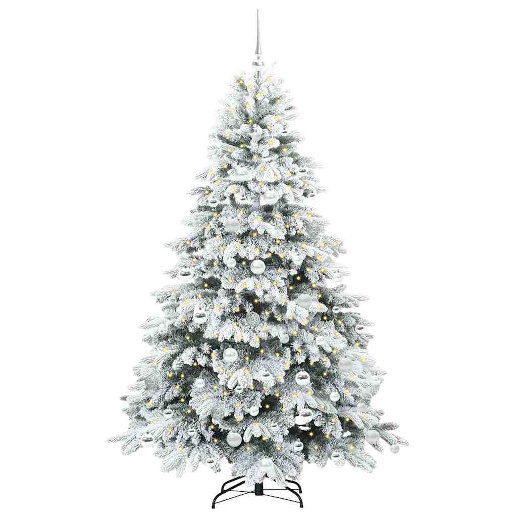 Artificial Christmas Tree with 300 LEDs White 180 cm PE and PVC