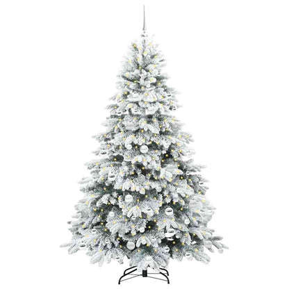 Artificial Christmas Tree with 300 LEDs White 180 cm PE and PVC