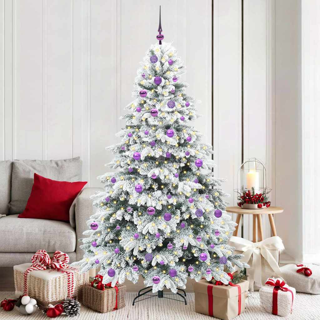 Artificial Christmas Tree with 300 LEDs White 180 cm PE and PVC
