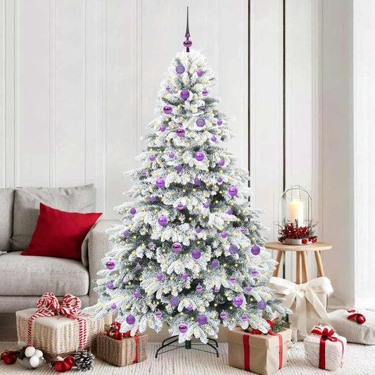 Artificial Christmas Tree with 300 LEDs White 180 cm PE and PVC