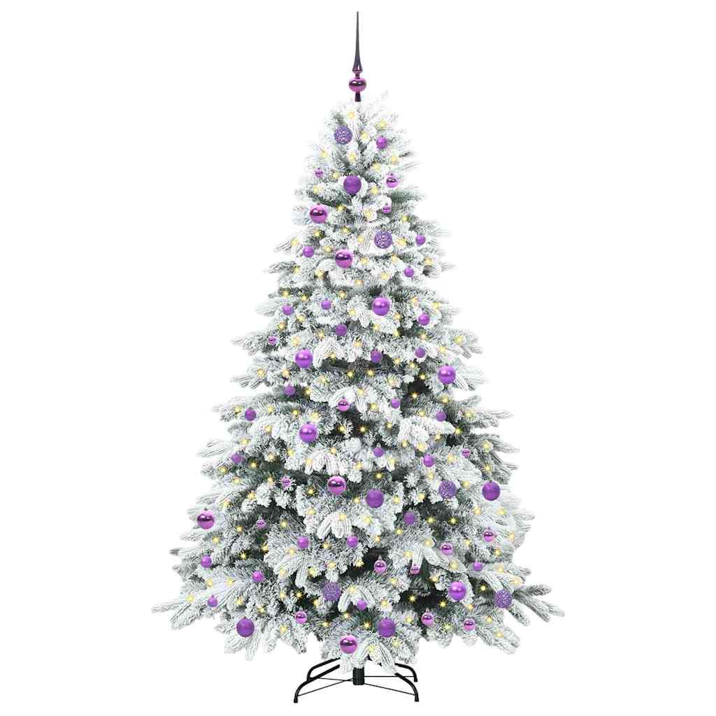 Artificial Christmas Tree with 300 LEDs White 180 cm PE and PVC