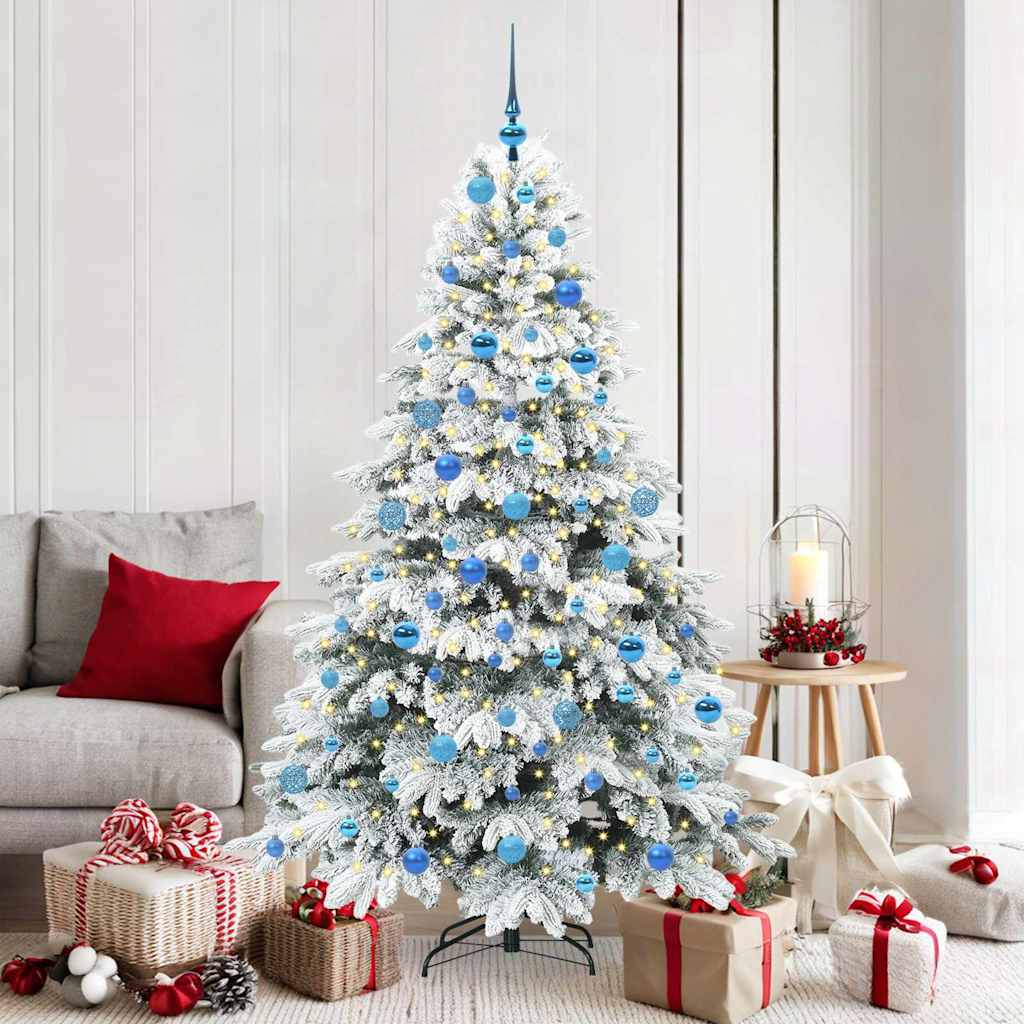 Artificial Christmas Tree with 300 LEDs White 180 cm PE and PVC