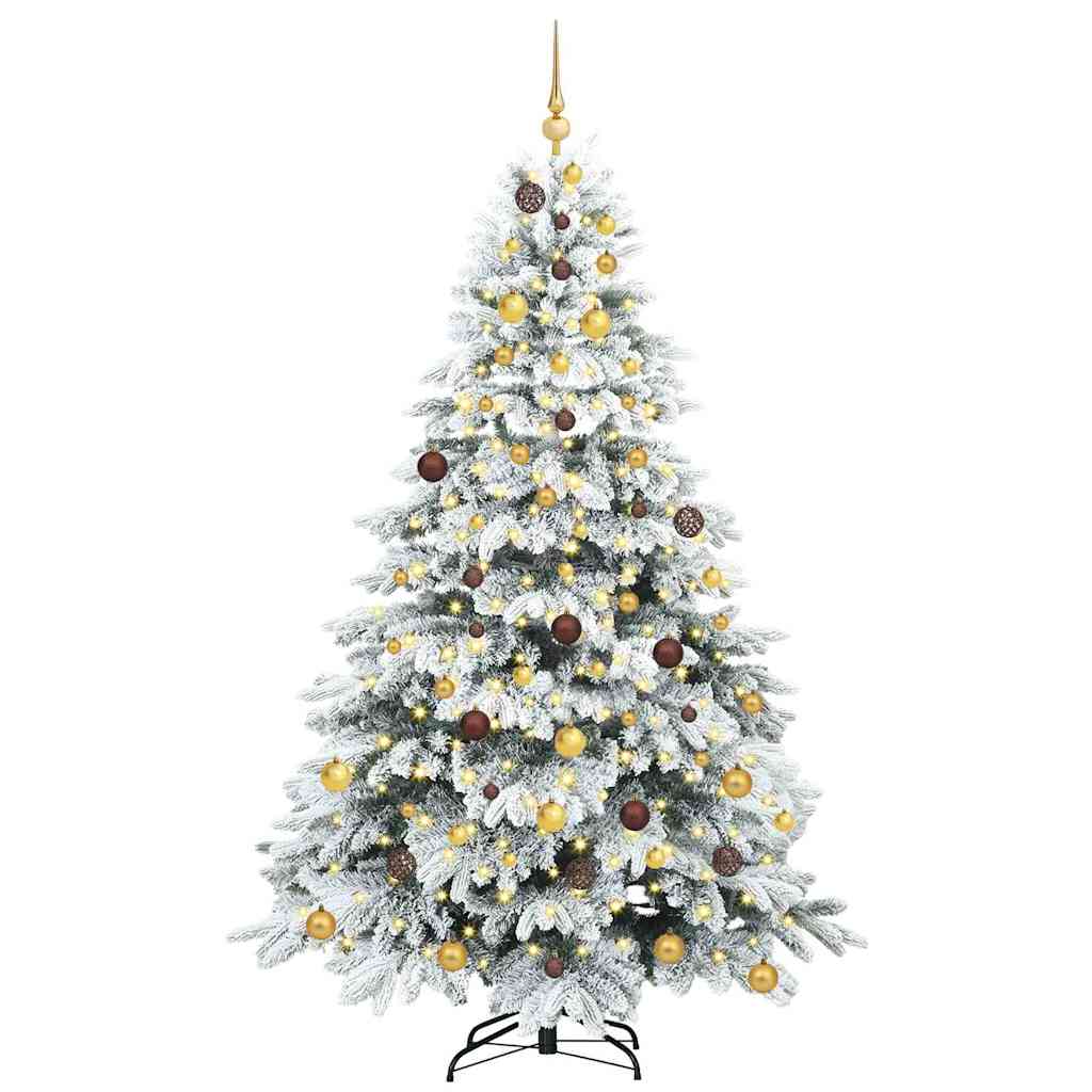 Artificial Christmas Tree with 300 LEDs White 210 cm PE and PVC