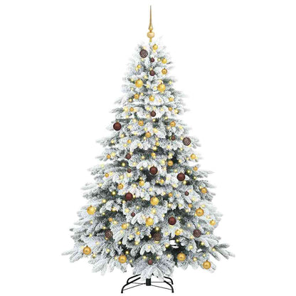 Artificial Christmas Tree with 300 LEDs White 210 cm PE and PVC