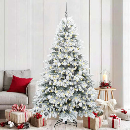 Artificial Christmas Tree with 300 LEDs White 210 cm PE and PVC