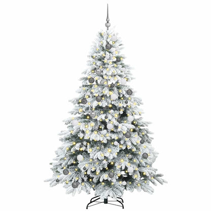 Artificial Christmas Tree with 300 LEDs White 210 cm PE and PVC