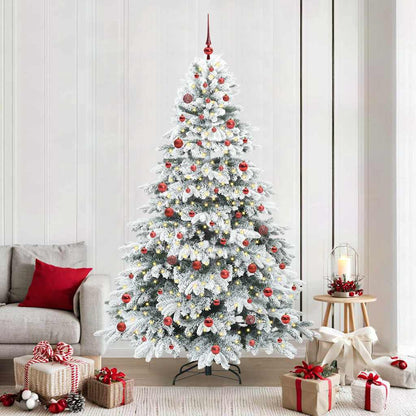 Artificial Christmas Tree with 300 LEDs White 210 cm PE and PVC