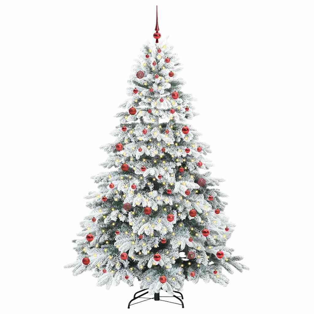 Artificial Christmas Tree with 300 LEDs White 210 cm PE and PVC