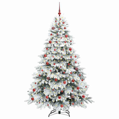 Artificial Christmas Tree with 300 LEDs White 210 cm PE and PVC