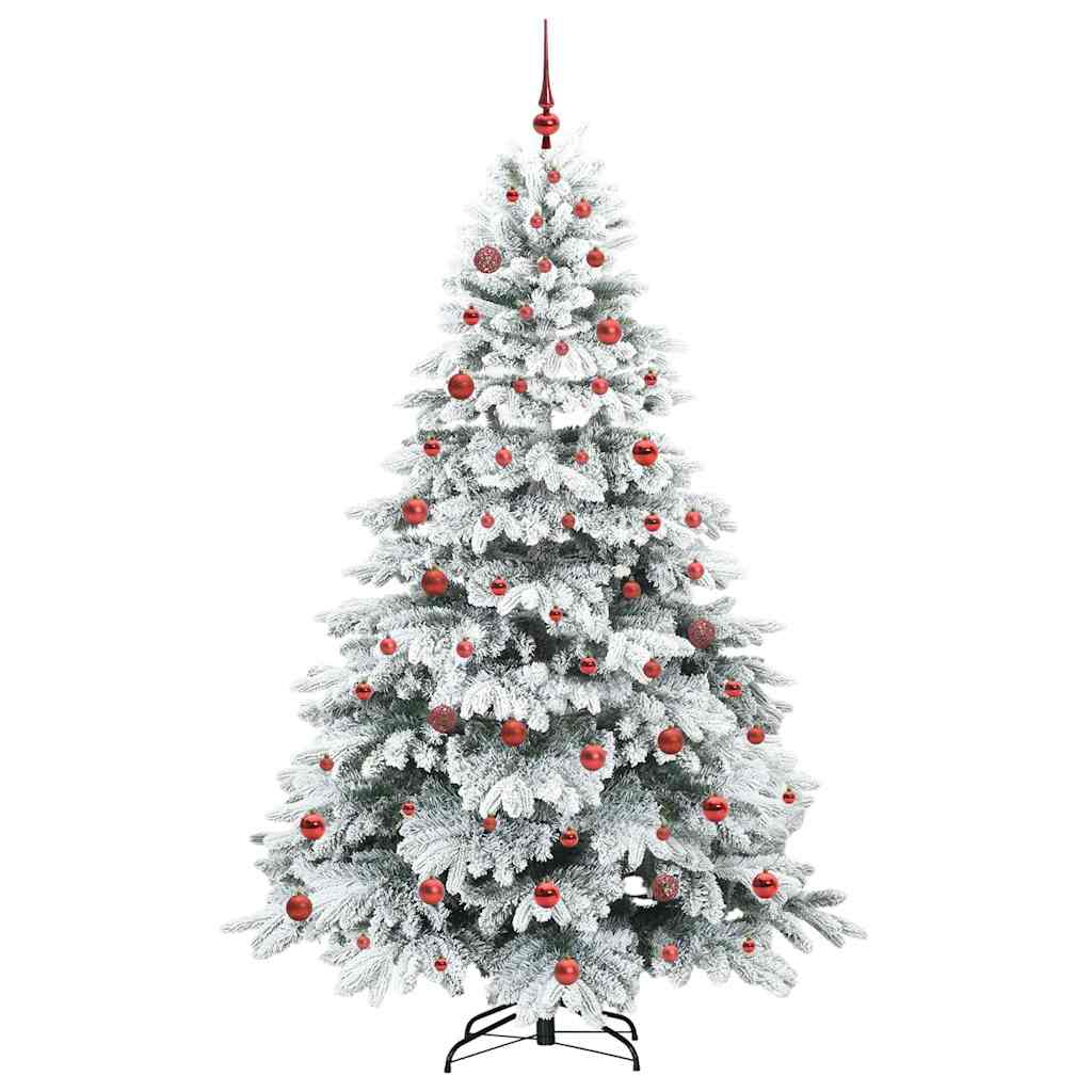 Artificial Christmas Tree with 300 LEDs White 210 cm PE and PVC