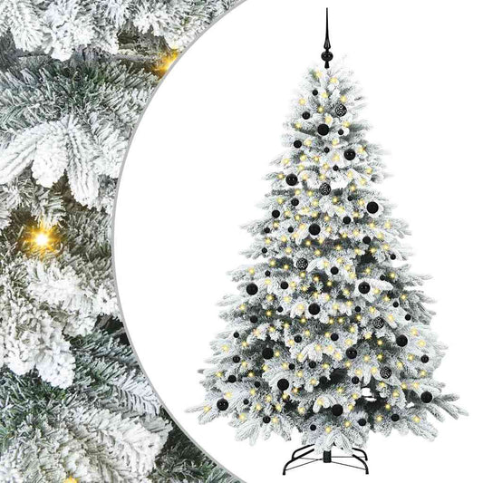 Artificial Christmas Tree with 300 LEDs White 210 cm PE and PVC