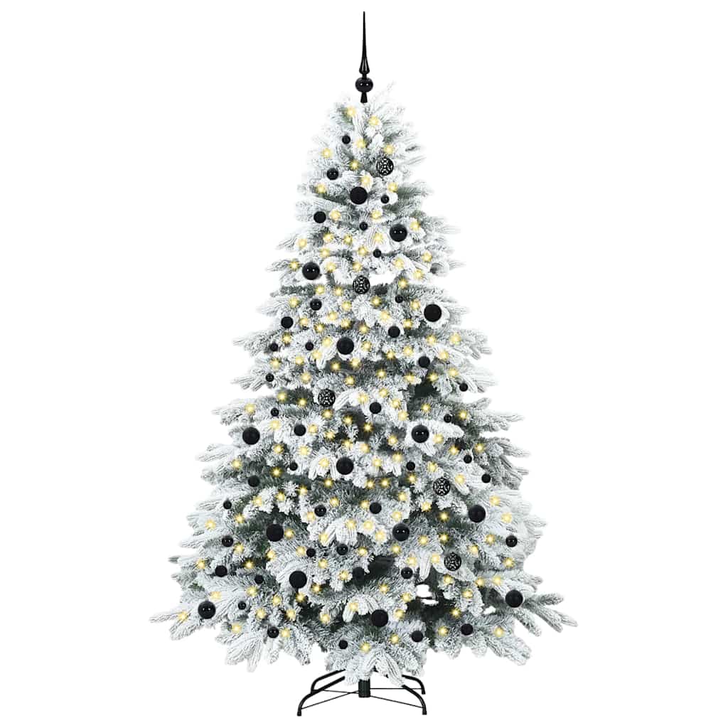 Artificial Christmas Tree with 300 LEDs White 210 cm PE and PVC