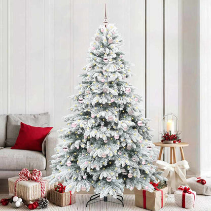 Artificial Christmas Tree with 300 LEDs White 210 cm PE and PVC