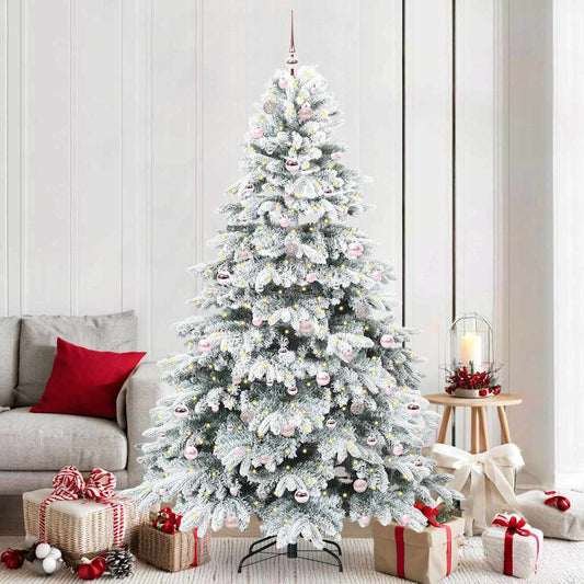 Artificial Christmas Tree with 300 LEDs White 210 cm PE and PVC