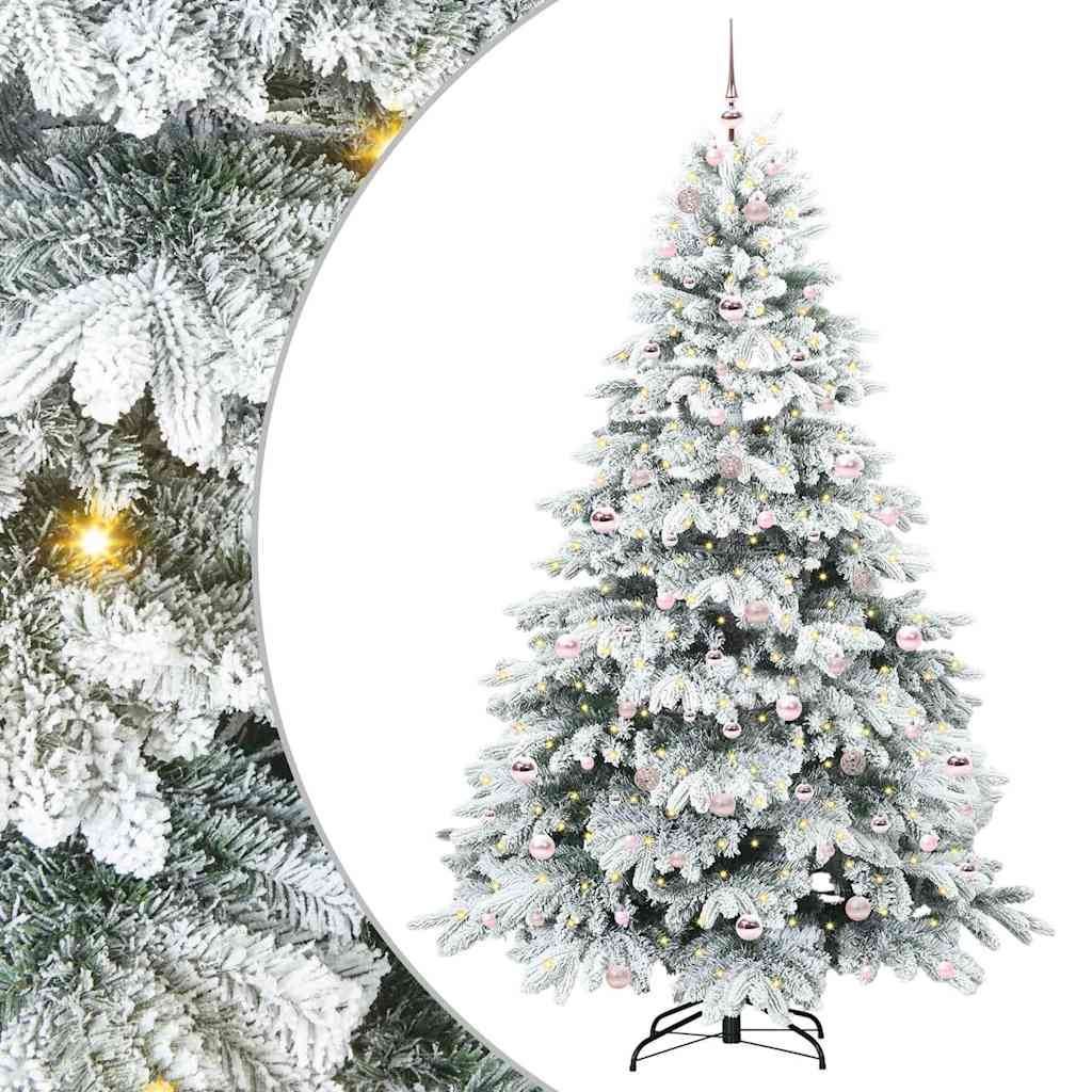 Artificial Christmas Tree with 300 LEDs White 210 cm PE and PVC