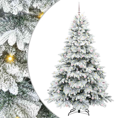 Artificial Christmas Tree with 300 LEDs White 210 cm PE and PVC
