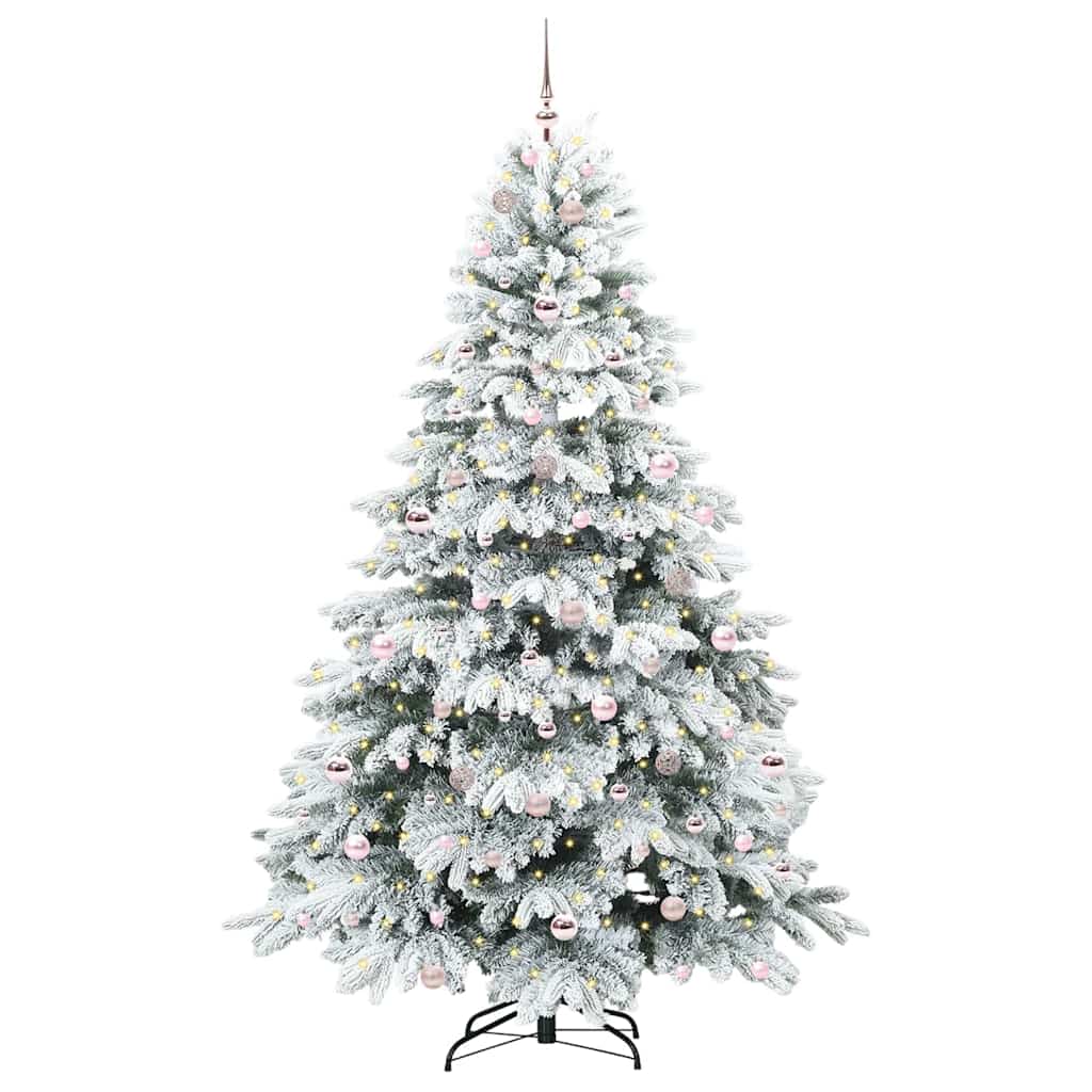 Artificial Christmas Tree with 300 LEDs White 210 cm PE and PVC