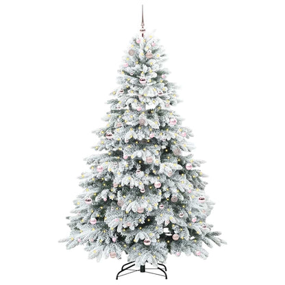 Artificial Christmas Tree with 300 LEDs White 210 cm PE and PVC