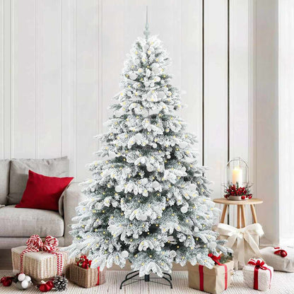 Artificial Christmas Tree with 300 LEDs White 210 cm PE and PVC