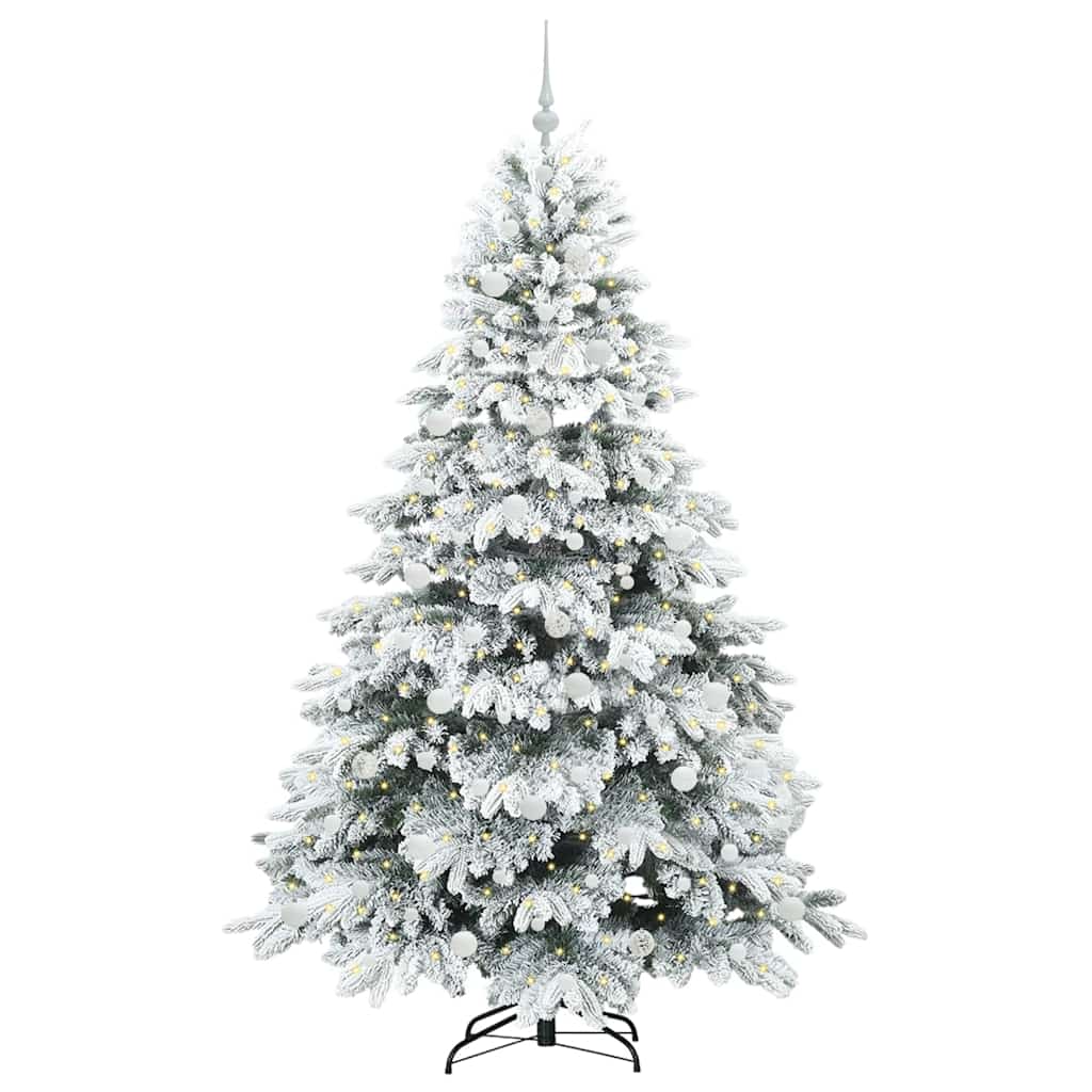Artificial Christmas Tree with 300 LEDs White 210 cm PE and PVC
