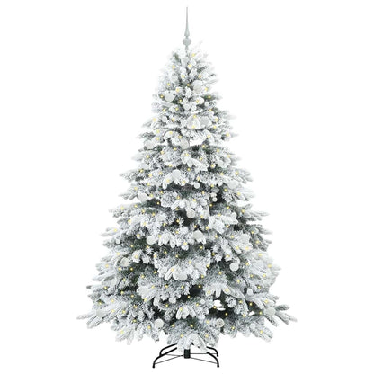Artificial Christmas Tree with 300 LEDs White 210 cm PE and PVC
