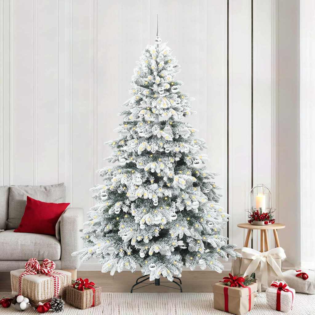 Artificial Christmas Tree with 300 LEDs White 210 cm PE and PVC