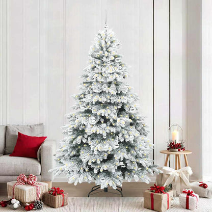 Artificial Christmas Tree with 300 LEDs White 210 cm PE and PVC