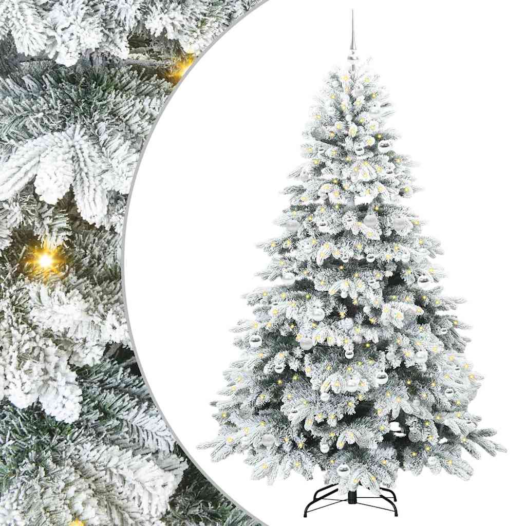Artificial Christmas Tree with 300 LEDs White 210 cm PE and PVC
