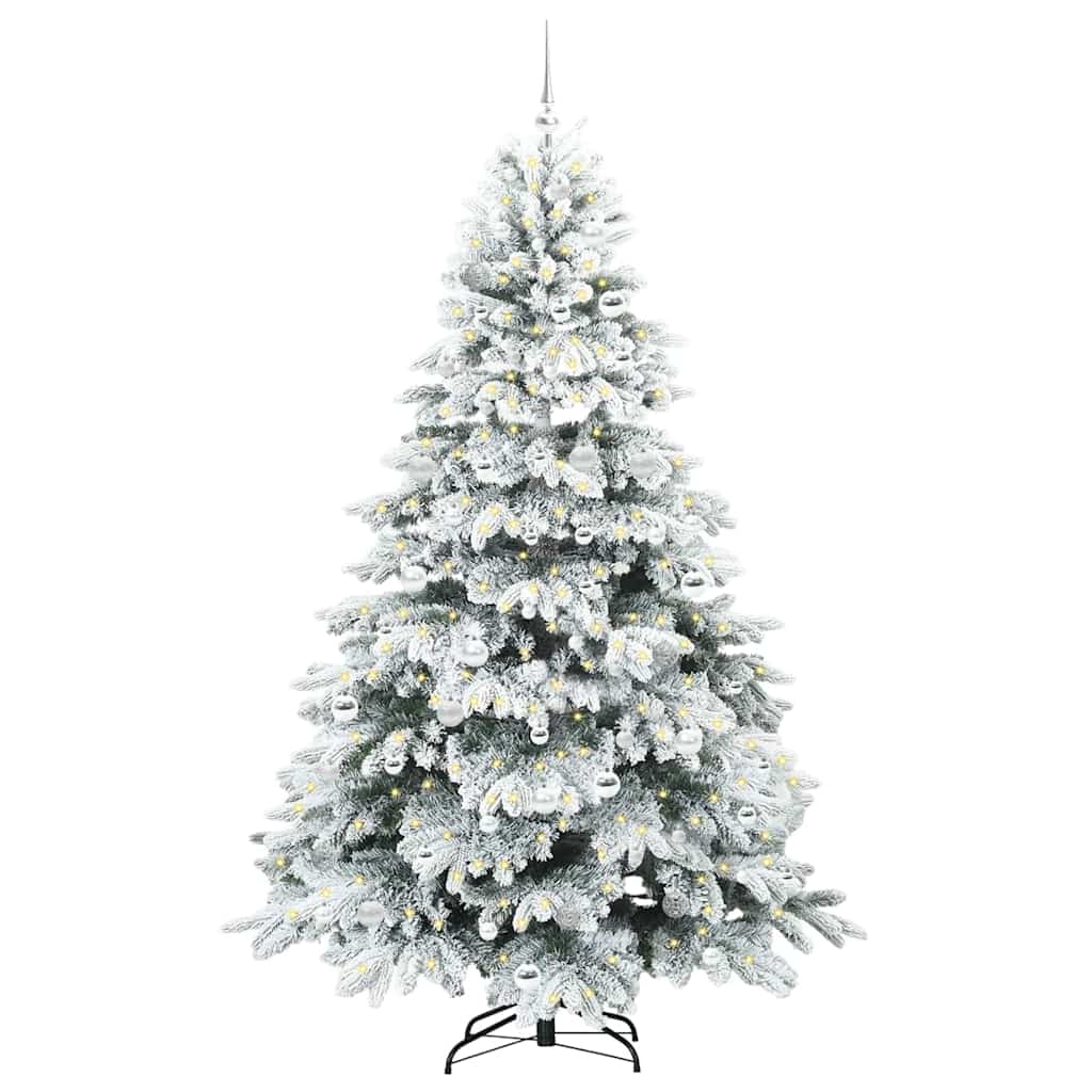 Artificial Christmas Tree with 300 LEDs White 210 cm PE and PVC
