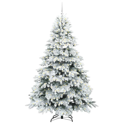 Artificial Christmas Tree with 300 LEDs White 210 cm PE and PVC