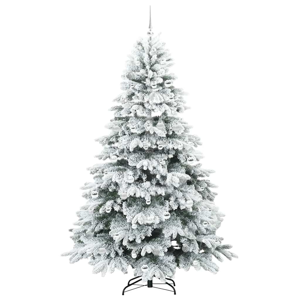 Artificial Christmas Tree with 300 LEDs White 210 cm PE and PVC