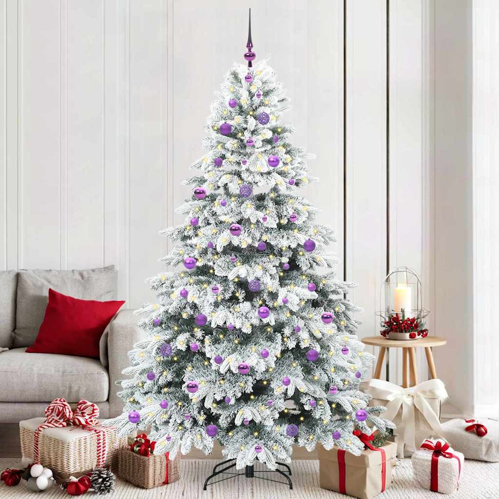 Artificial Christmas Tree with 300 LEDs White 210 cm PE and PVC