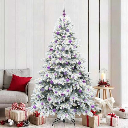 Artificial Christmas Tree with 300 LEDs White 210 cm PE and PVC