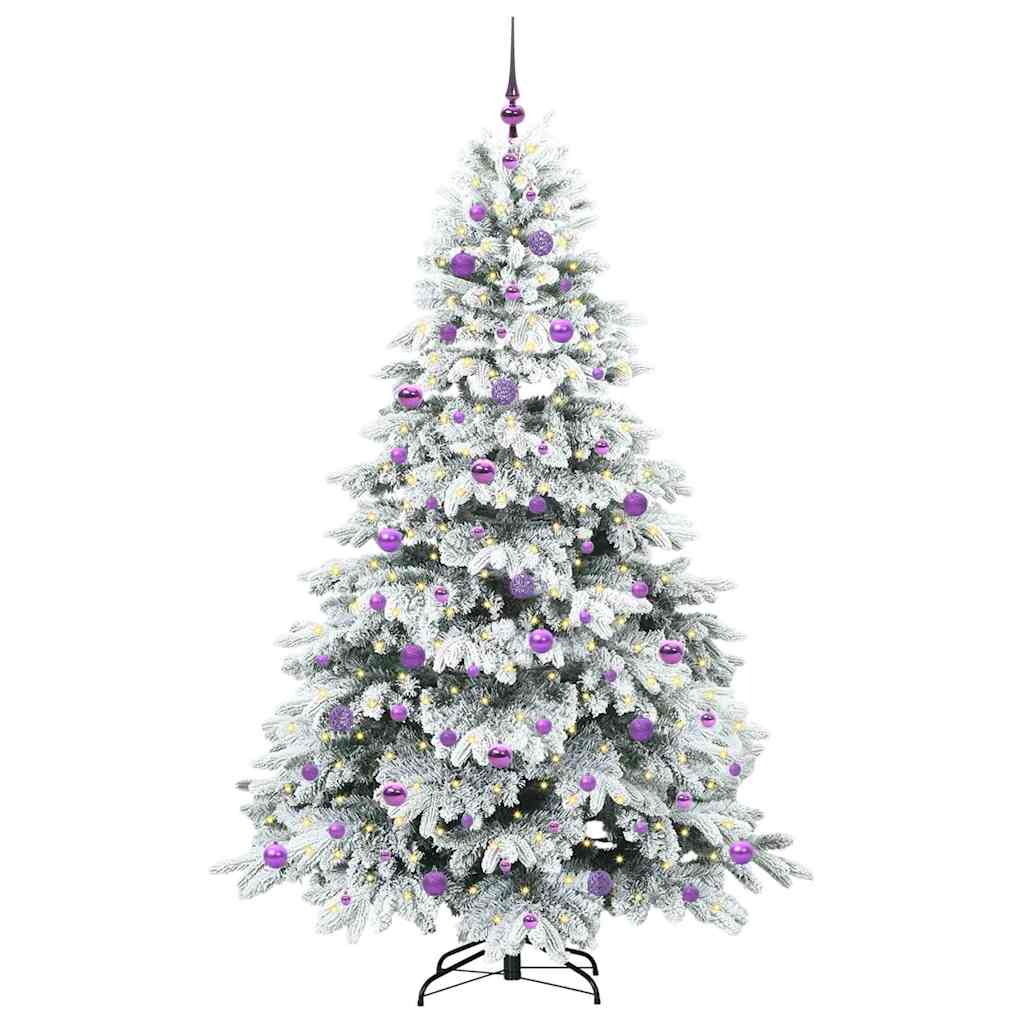 Artificial Christmas Tree with 300 LEDs White 210 cm PE and PVC