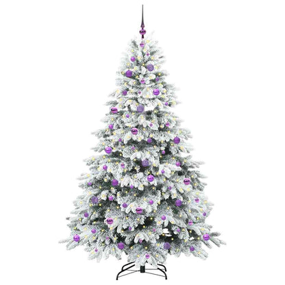 Artificial Christmas Tree with 300 LEDs White 210 cm PE and PVC