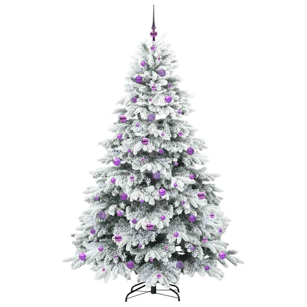 Artificial Christmas Tree with 300 LEDs White 210 cm PE and PVC