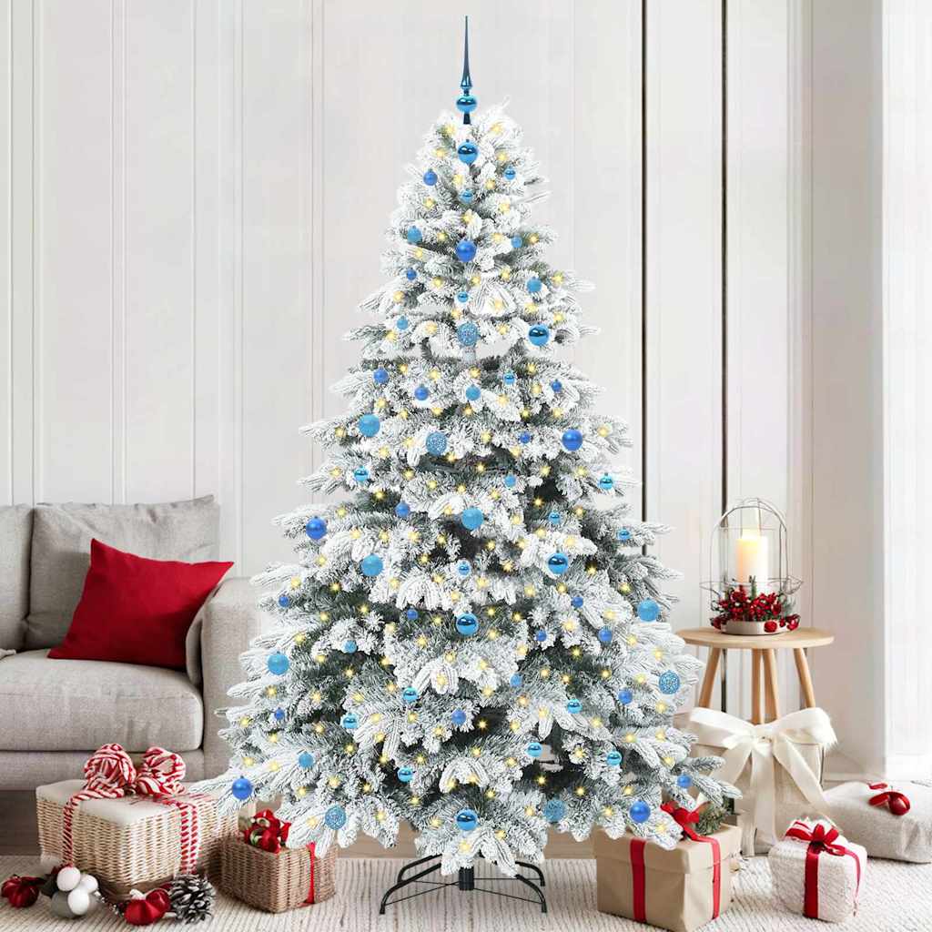 Artificial Christmas Tree with 300 LEDs White 210 cm PE and PVC