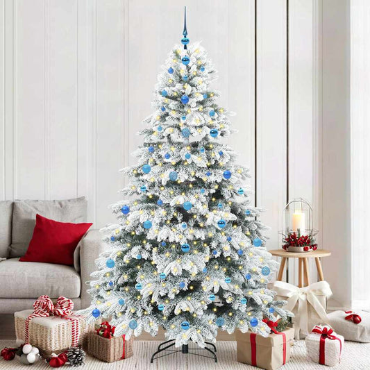 Artificial Christmas Tree with 300 LEDs White 210 cm PE and PVC
