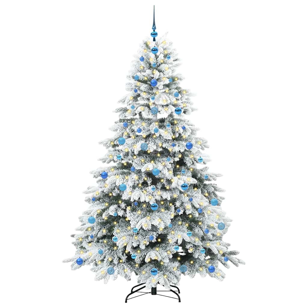 Artificial Christmas Tree with 300 LEDs White 210 cm PE and PVC