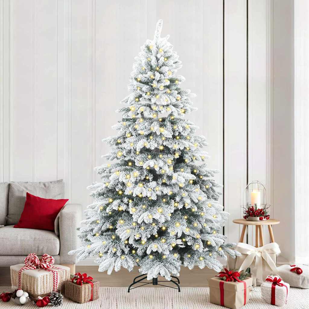 Artificial Christmas Tree with 300 LEDs White 240 cm PE and PVC