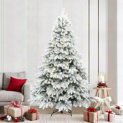 Artificial Christmas Tree with 300 LEDs White 240 cm PE and PVC