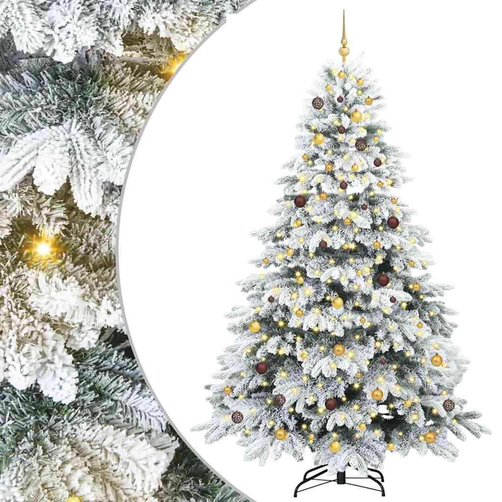 Artificial Christmas Tree with 300 LEDs White 240 cm PE and PVC