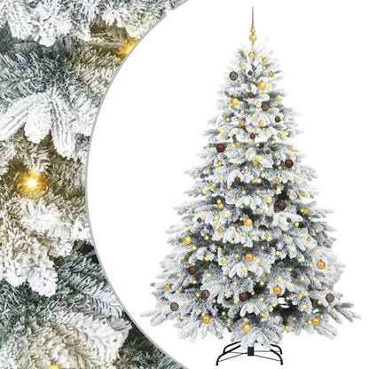 Artificial Christmas Tree with 300 LEDs White 240 cm PE and PVC